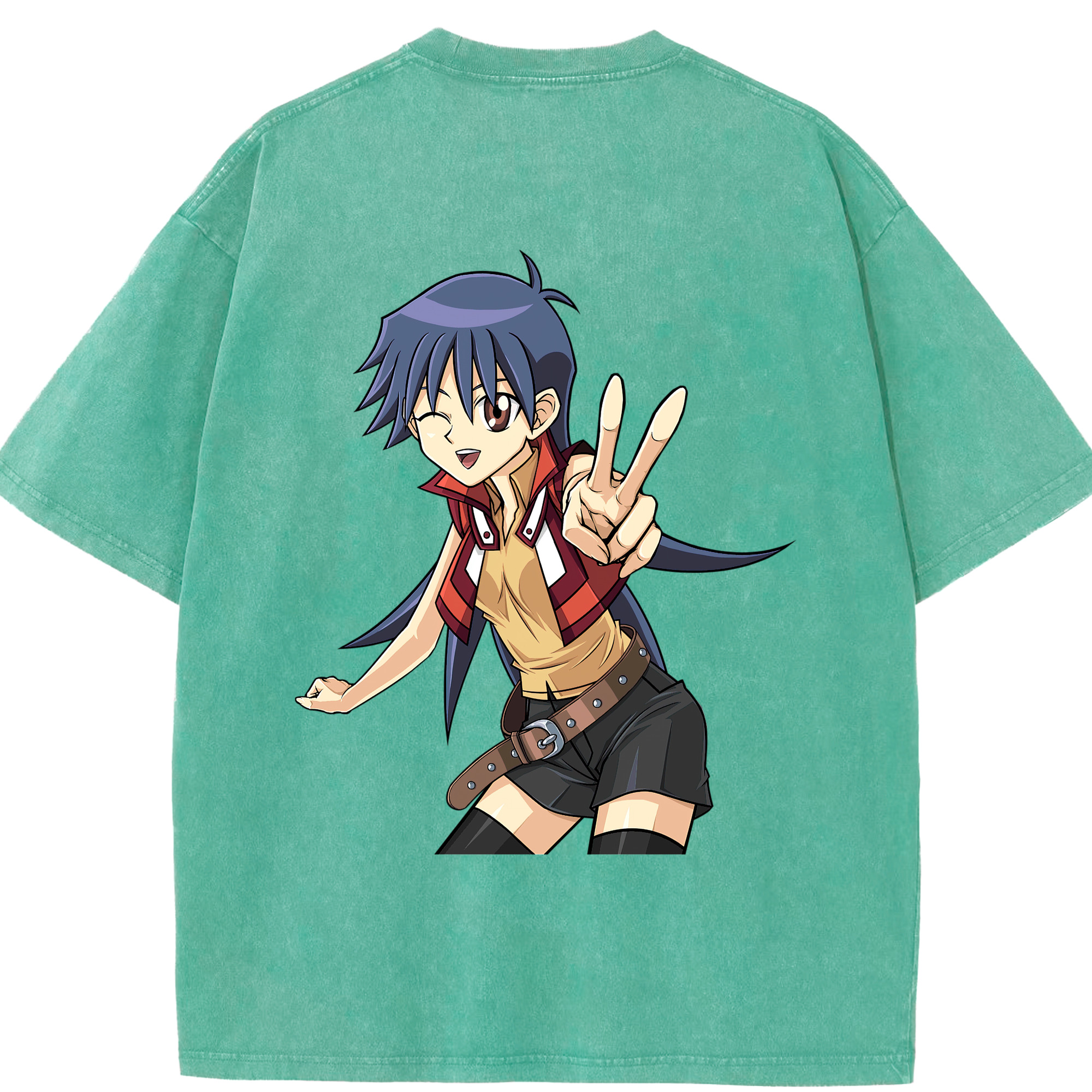（画像用） 遊☆戯☆王 Yu-Gi-Oh! 綿100% ヴィンテージ風 半袖Tシャツ（背面プリント）